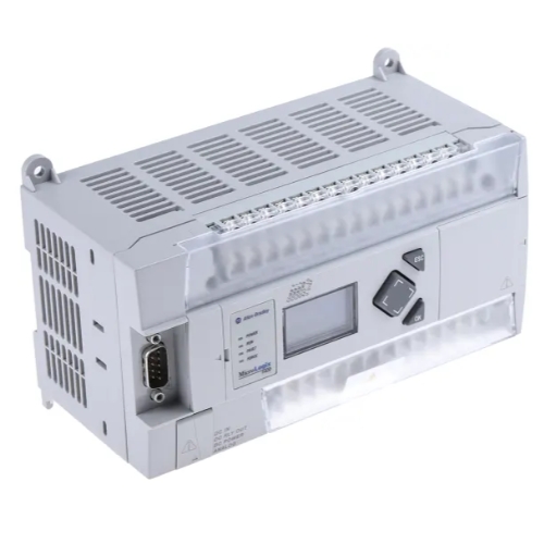 Allen-Bradley 1766-L32BXB MicroLogix 1400 PLC installed in panel for 24V DC machine control