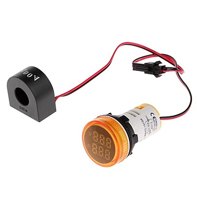 Yellow Smidnya Dual Meter 500V 100A – Round Indicator for Panels at Smidmart Pune
