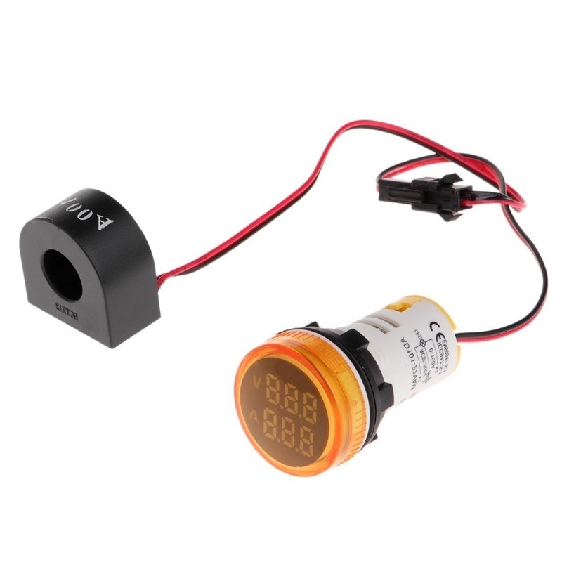 Yellow Smidnya Dual Meter 500V 100A – Round Indicator for Panels at Smidmart Pune Yellow Smidnya Dual Meter 500V 100A – Round Indicator for Panels at Smidmart Pune