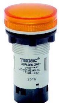 Teknic 3PLBR8L Yellow Indicator Light 240VAC for Control Panels – Industrial Use – SmidMart