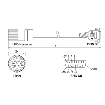 Detailed view of Kinco ENCCF-05-FC0 Encoder Cable for efficient automation.