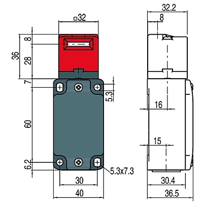 Leuze S200-M1C1-M20 Safety switch diagram