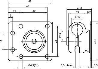 Leuze BTU 320M-D12 Mounting System - 50132150 Leuze BTU 320M-D12 Mounting System - 50132150