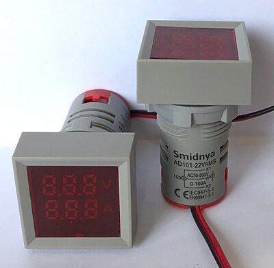 smidnya square indicator voltmeter and ammeter Red  available pan india