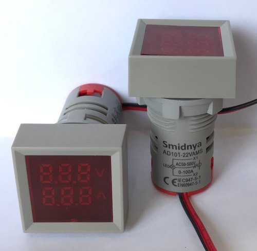 smidnya square indicator voltmeter and ammeter Red available pan india smidnya square indicator voltmeter and ammeter Red available pan india